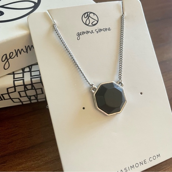 Gemma Simone Matte Black Gem Necklace - Picture 3 of 4